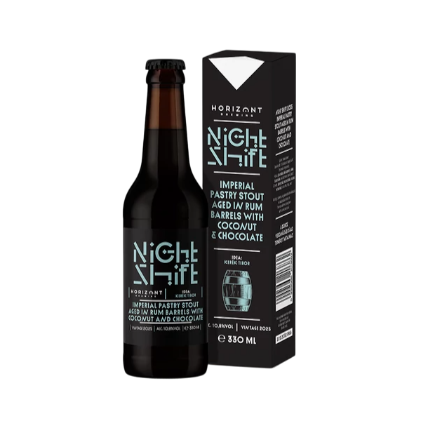 Night Shift 2025: Imperial Pastry Stout Aged In Rum Barrels With Coconut & Chocolate