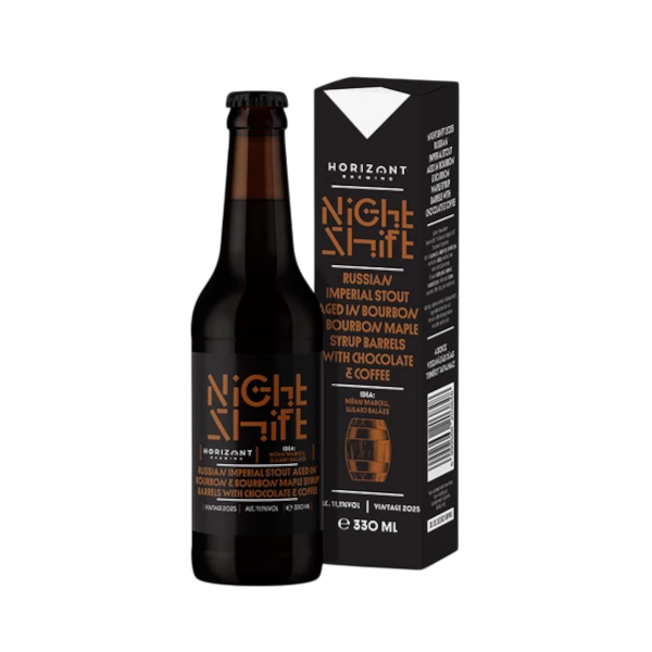 Night Shift 2025: Russian Imperial Stout Aged In Bourbon & Bourbon Maple Syrup Barrels With Chocolate & Coffee