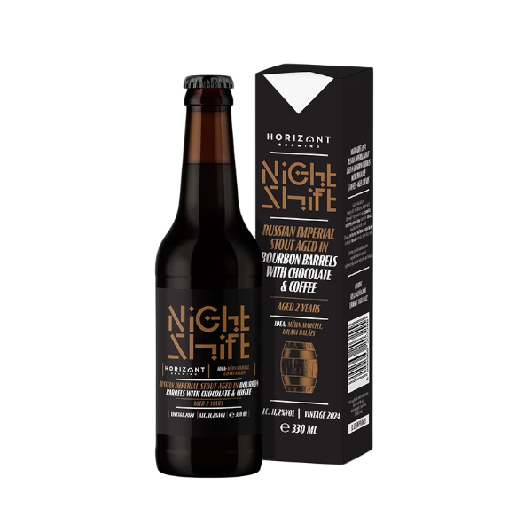 Night Shift 2024: Russian Imperial Stout Aged In Bourbon Barrels With Chocolate & Coffee