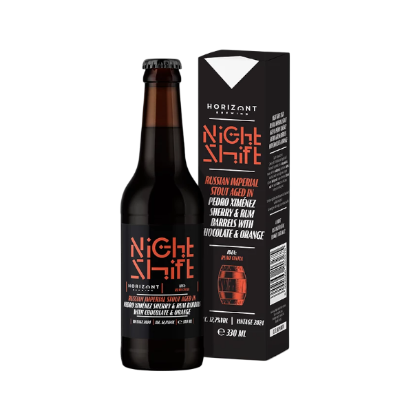 Night Shift 2024: Russian Imperial Stout Aged In Pedro Ximénez Sherry & Rum Barrels With Chocolate & Orange